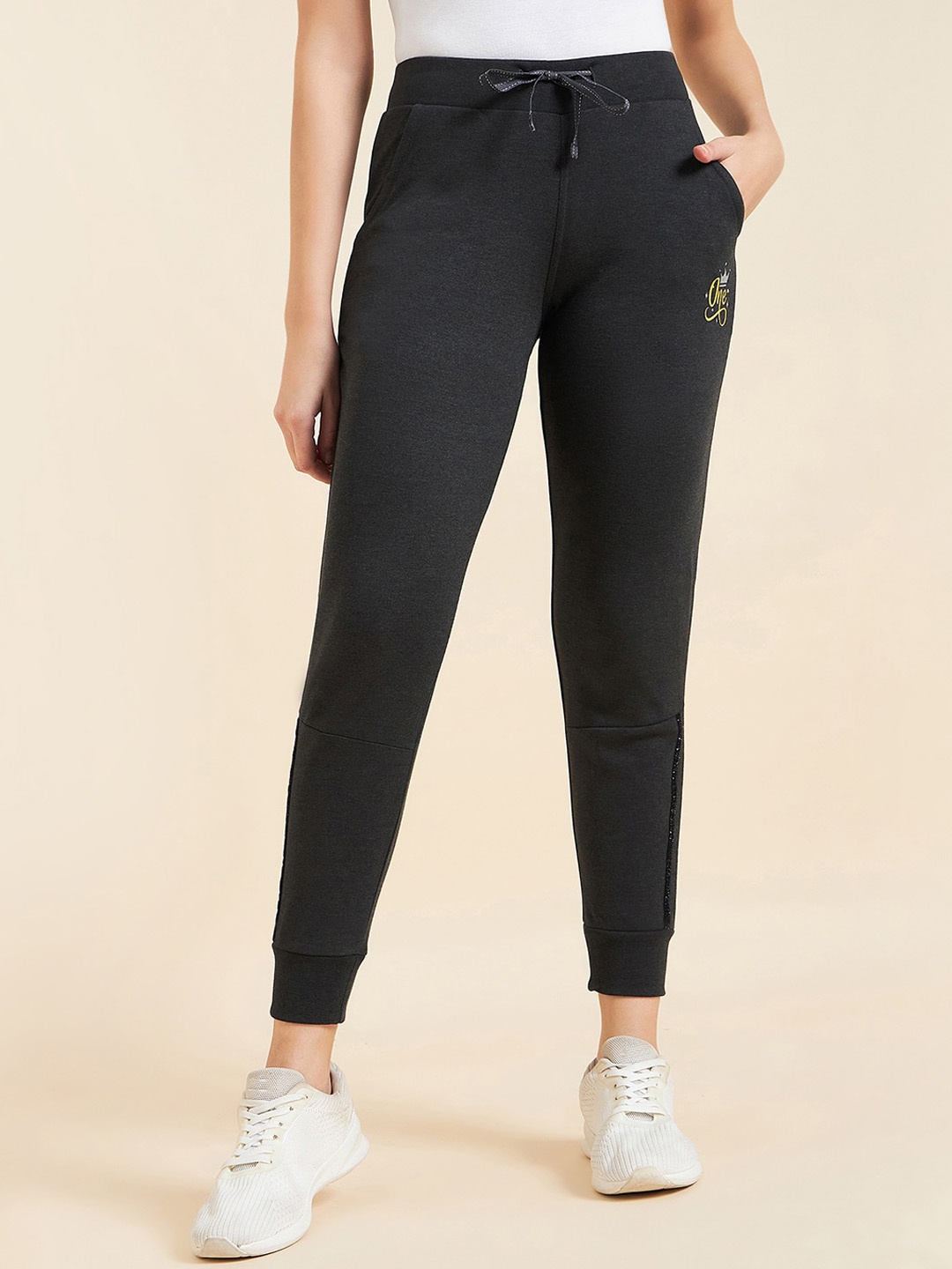 

Sweet Dreams Charcoal Women Mid-Rise Joggers