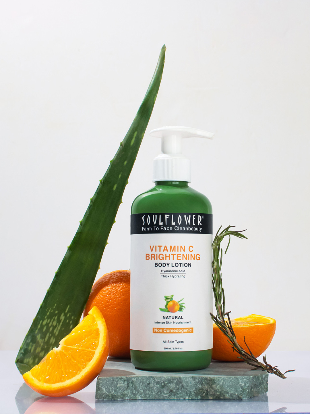 

Soulflower Vitamin C Hyaluronic Acid Body Lotion For Thick Hydrating- 200ml, Transparent