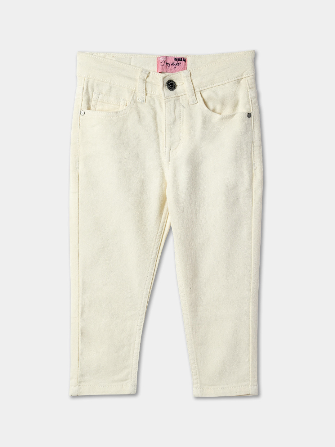 

R&B Girls Mid-Rise Clean Look Cotton Jeans, White