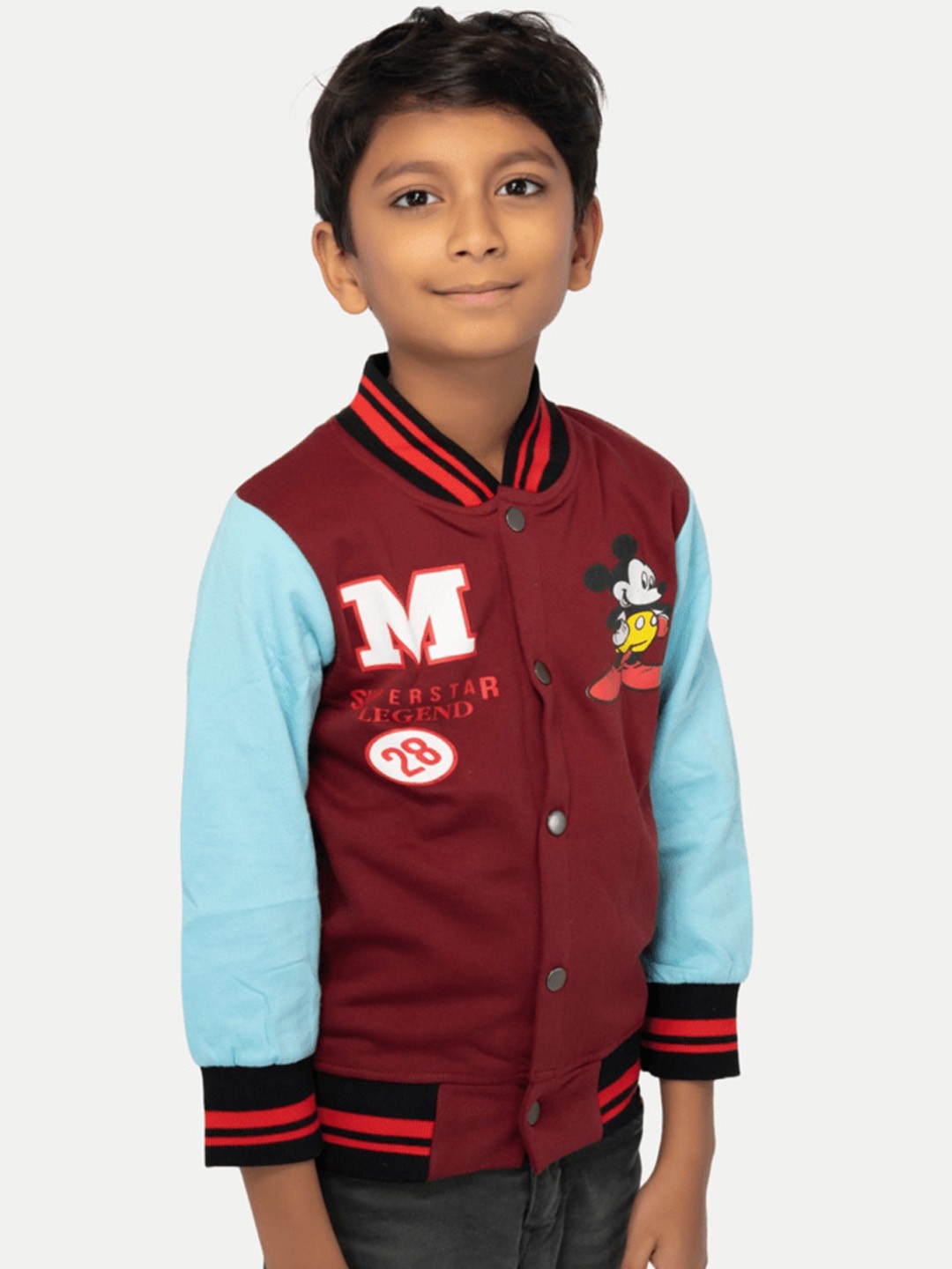 

BAESD Boys Stand Collar Bomber Jacket, Maroon