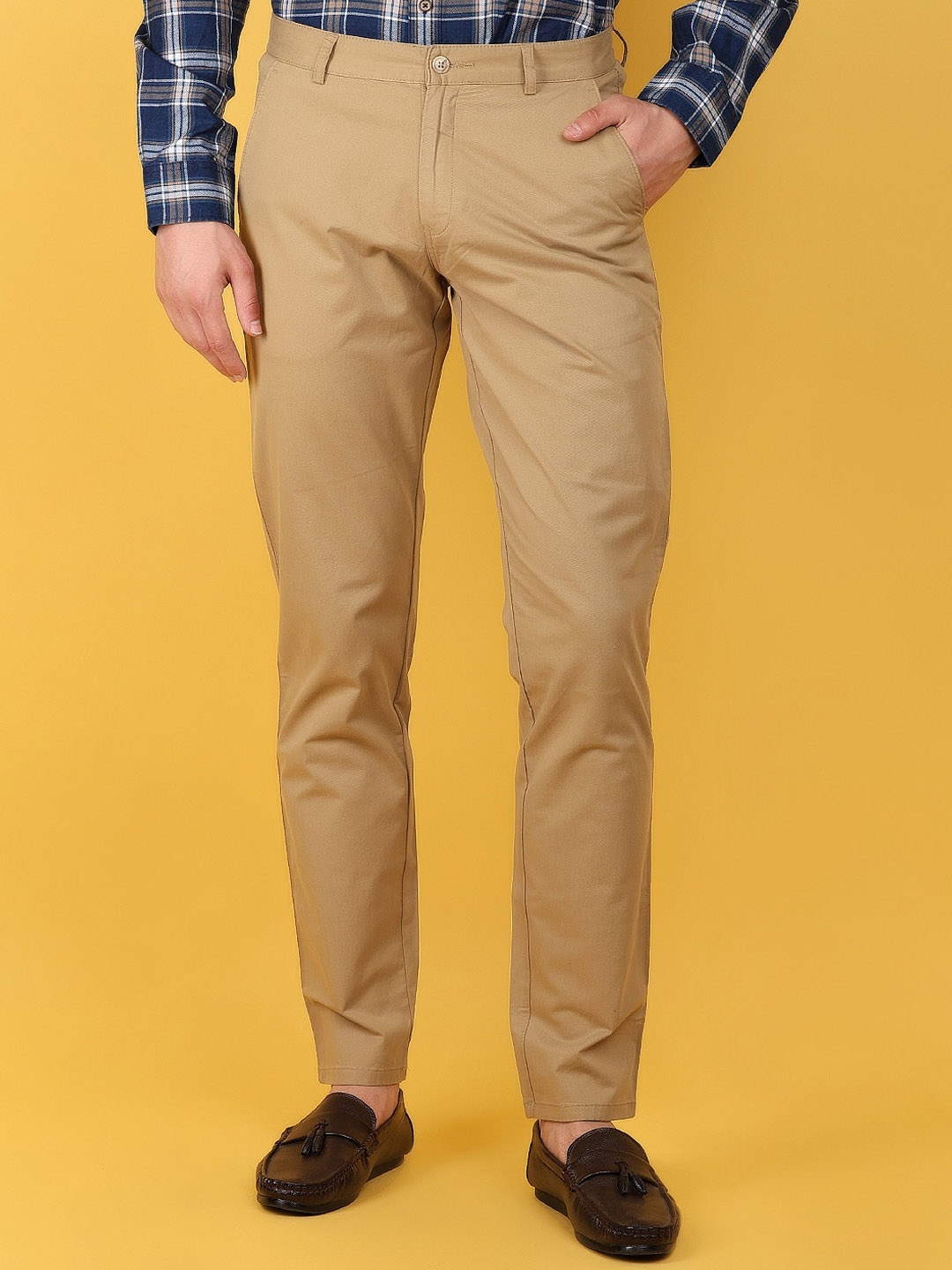 

V-Mart Men Slim Fit Chinos Chino Trouser, Khaki
