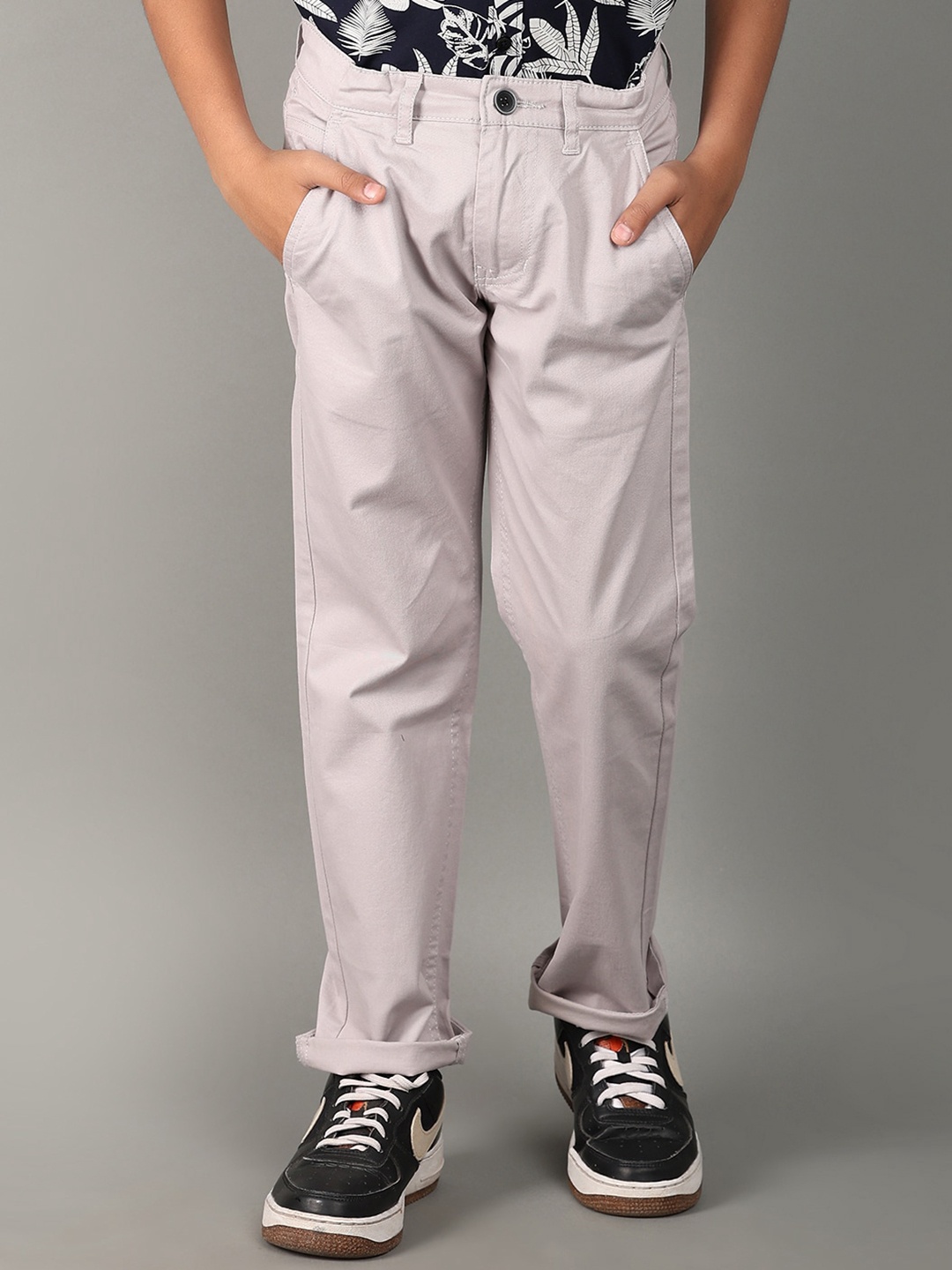 

V-Mart Boys Mid Rise Regular Fit Chinos Trouser, Grey