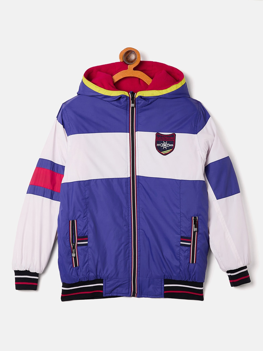 

Duke Boys Colourblocked Hood Bomber Jacket, Blue