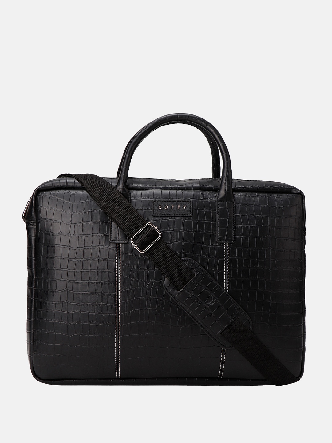 

KOFFY Men PU Laptop Bag, Black
