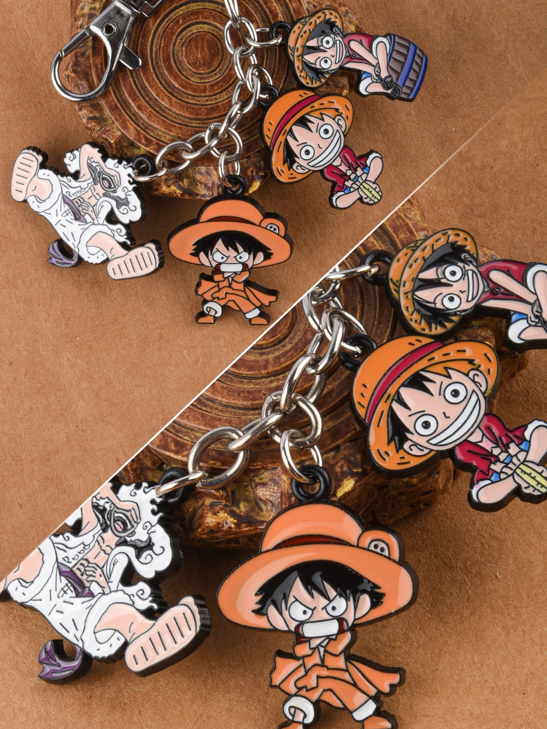 

COMICSENSE Orange & White Textured Anime My Captain Metal Key Chain