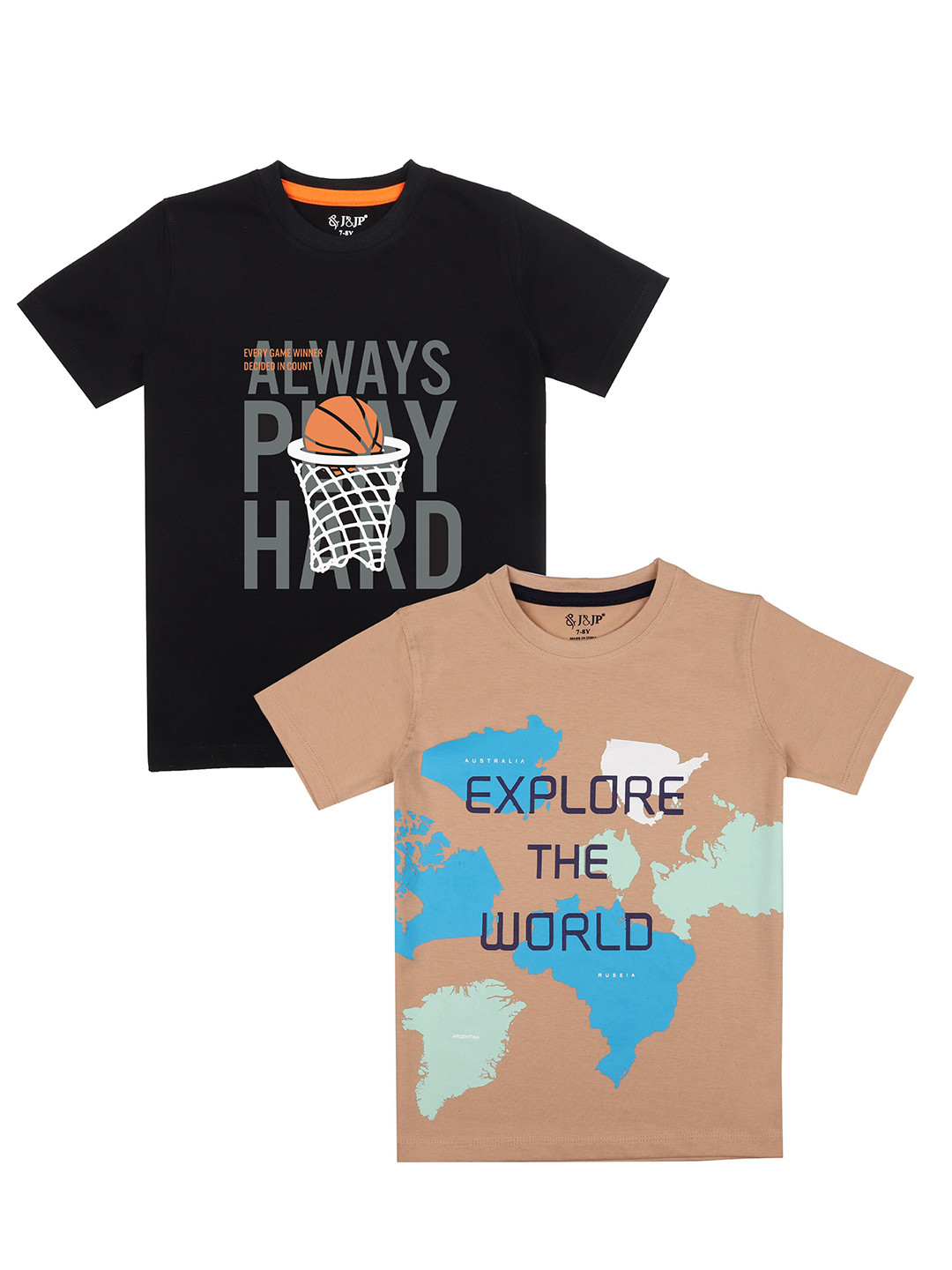 

BAESD Boys Typography 2 Printed Applique T-shirt, Multi