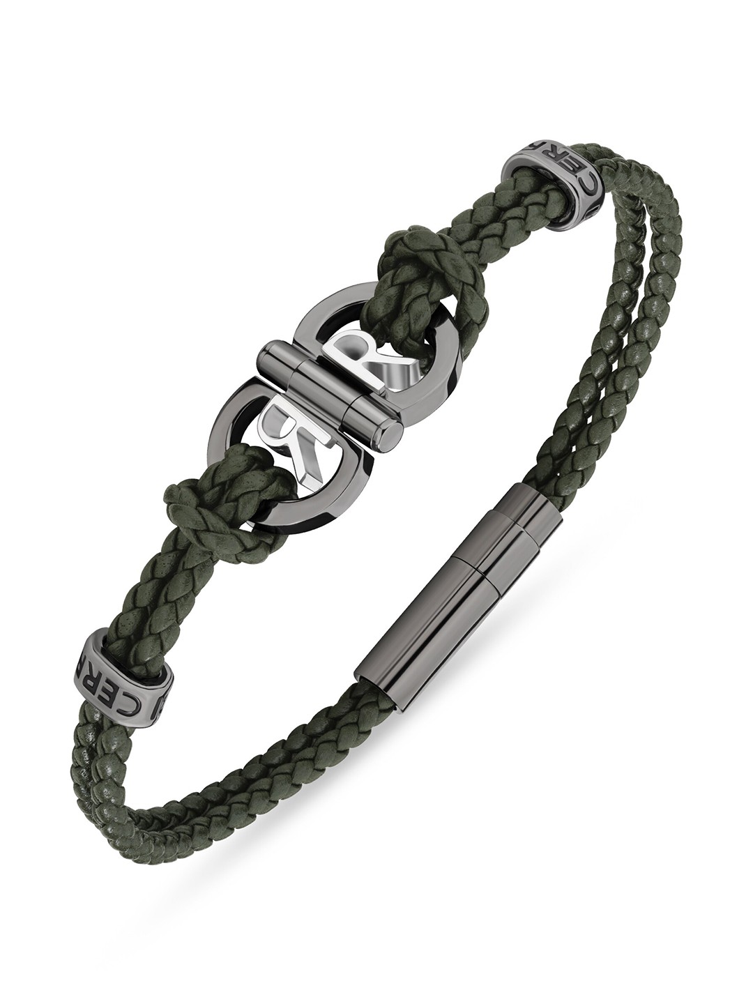 

Cerruti 1881 Men Stainless Steel Wraparound Bracelet, Green