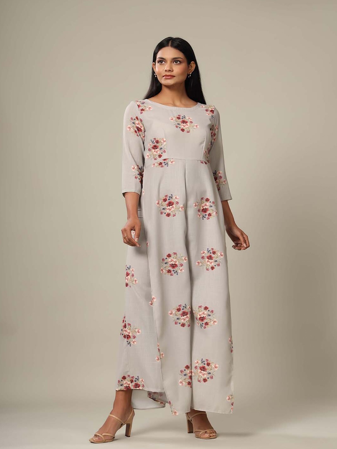 

Pasha Printed Layered Basic Jumpsuit, Green