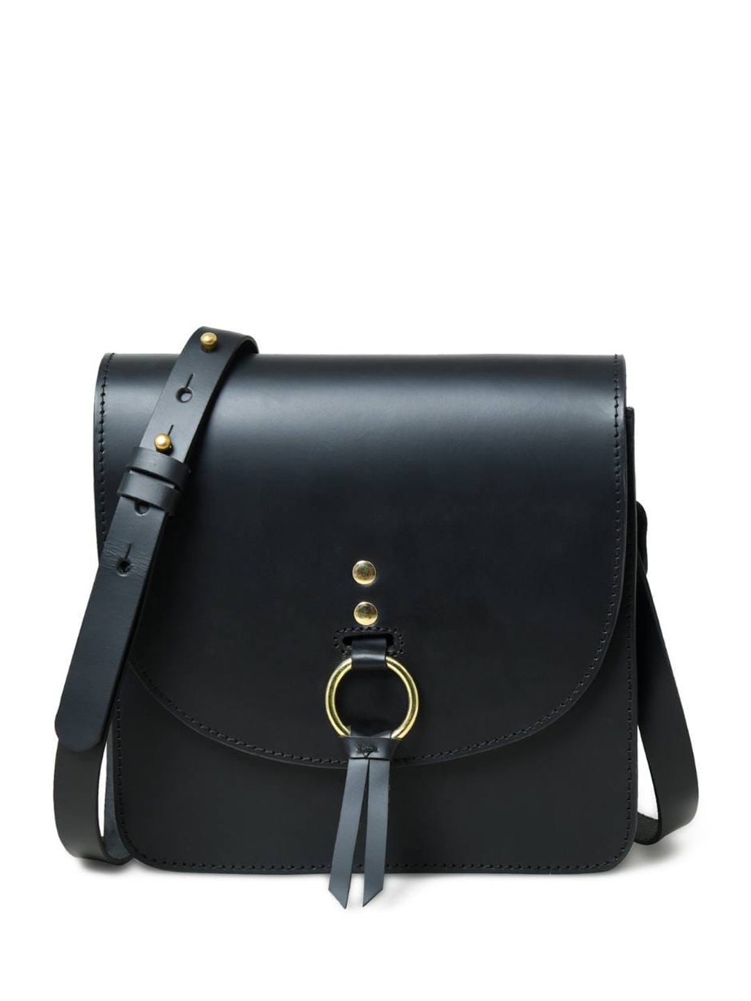 

MaheTri Leather Structured Sling Bag, Black