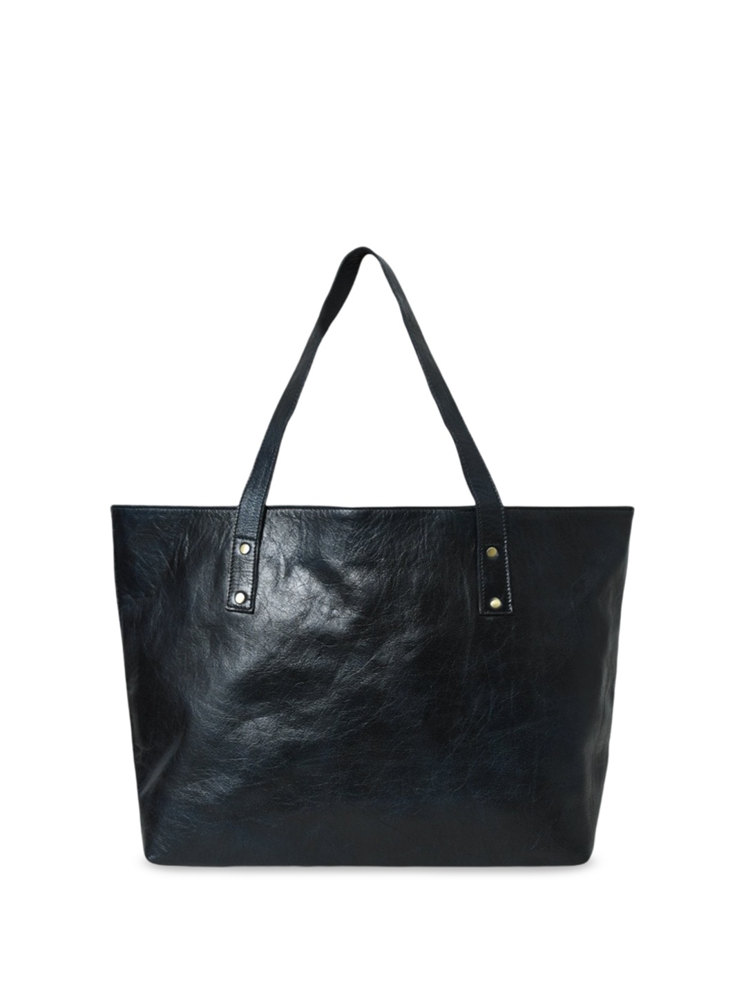 

MaheTri Textured Leather Oversized Shopper Tote Bag, Black