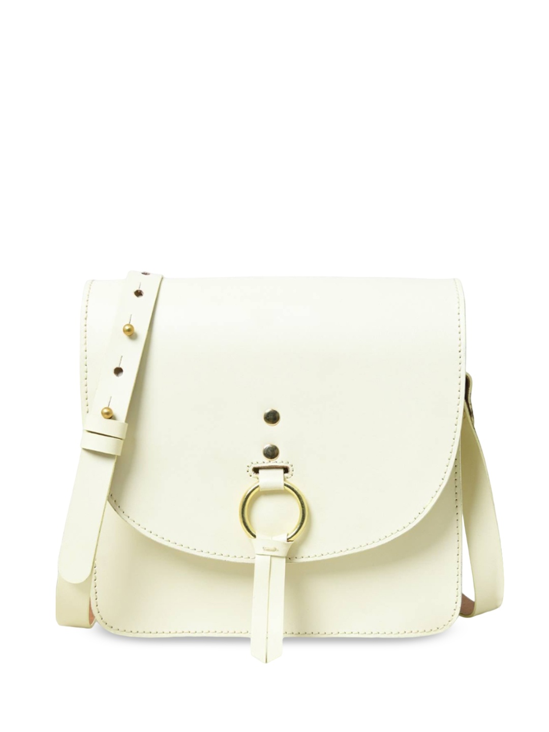 

MaheTri Leather Structured Sling Bag, Cream