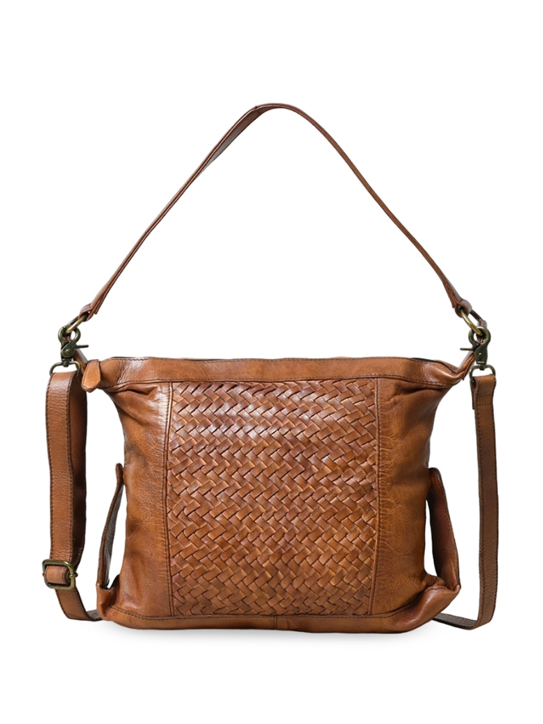

MaheTri Textured Leather Structured Shoulder Bag, Brown