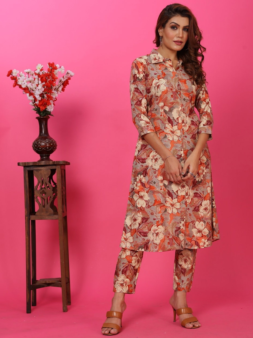 

Rujave Printed Tunic With Trousers Co-Ords, Mustard