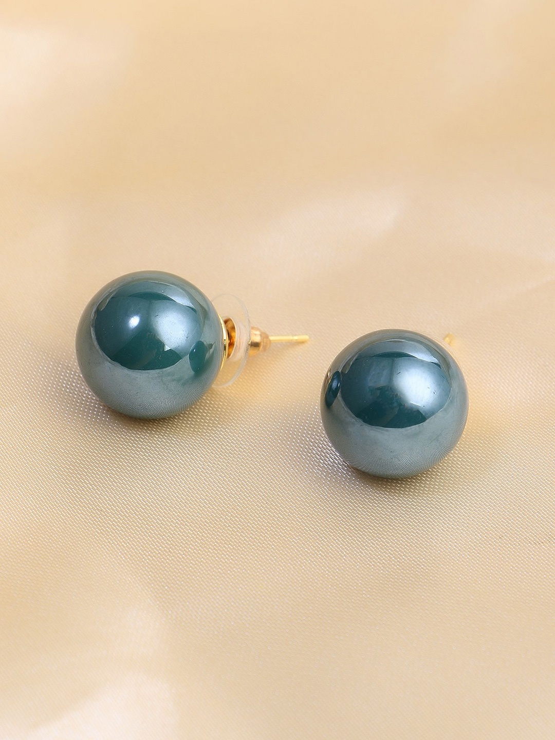 

Adwitiya Collection Gold-Plated Circular Studs Earrings
