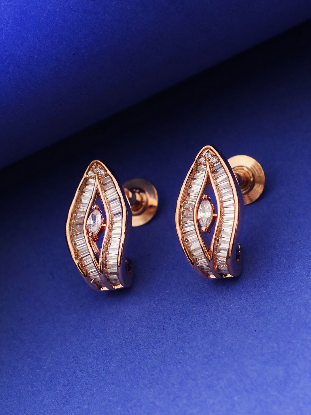 

Adwitiya Collection Gold-Plated Oval Studs Earrings