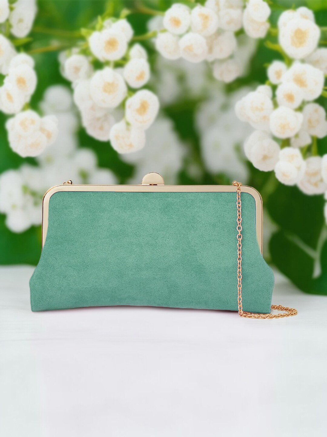 

Accessorize Suede Purse with Shoulder Strap, Green