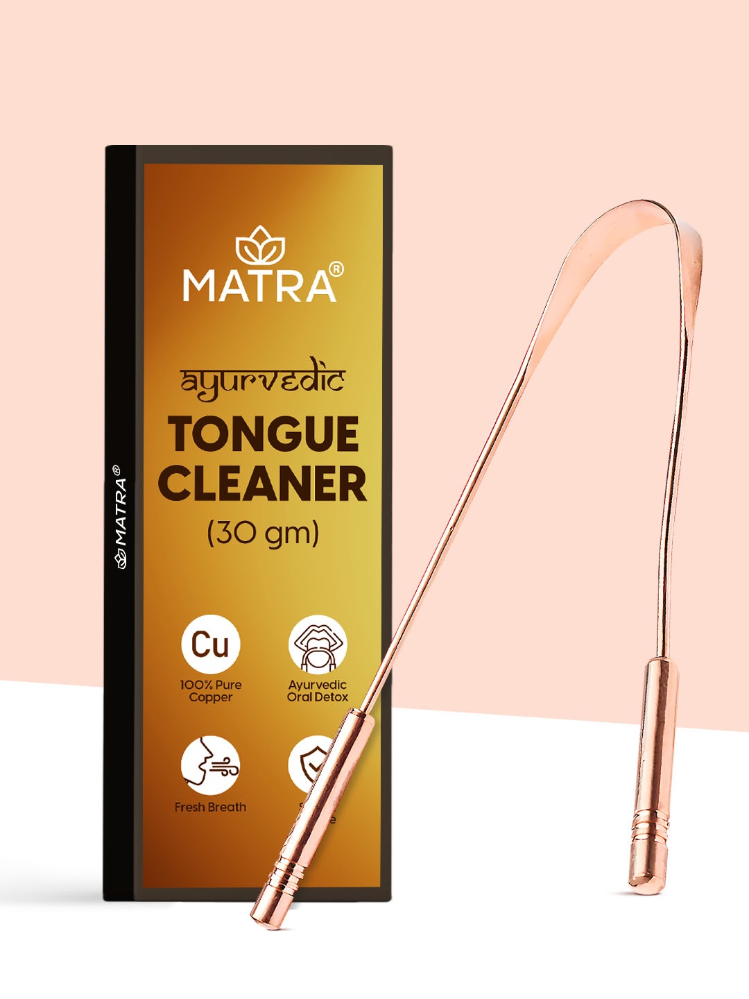 

MATRA Tongue Cleaner Scraper For Better Oral Hygiene & Digestive Health, Copper