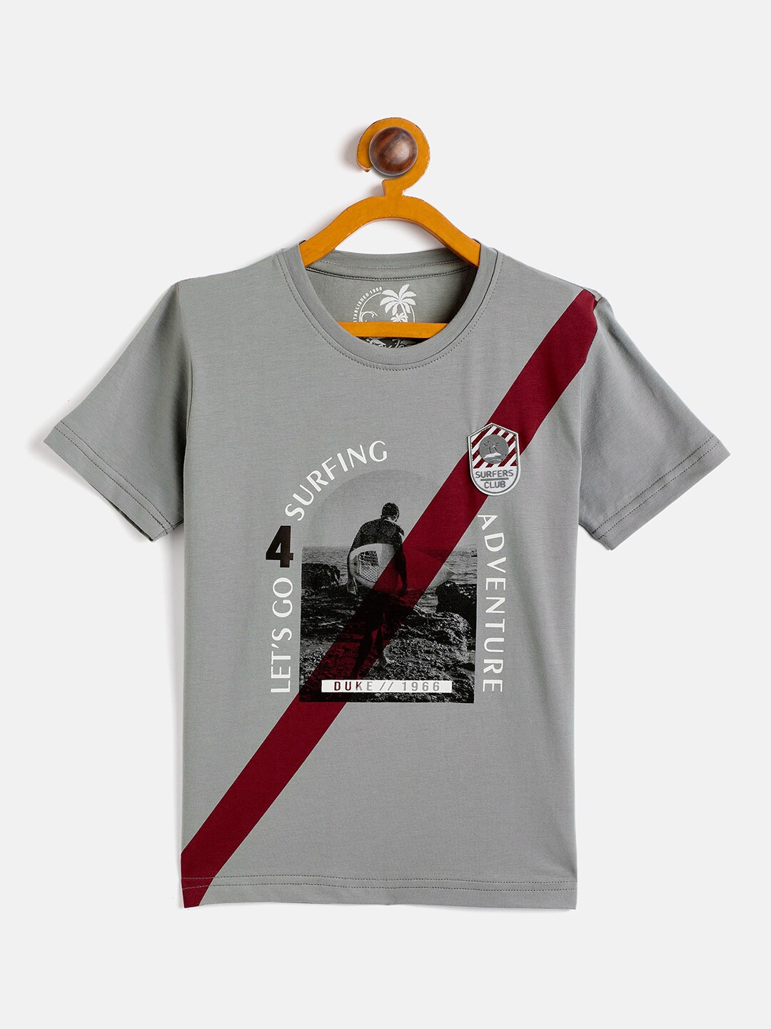 

Duke Boys People and Places Printed Slim Fit T-shirt, Grey