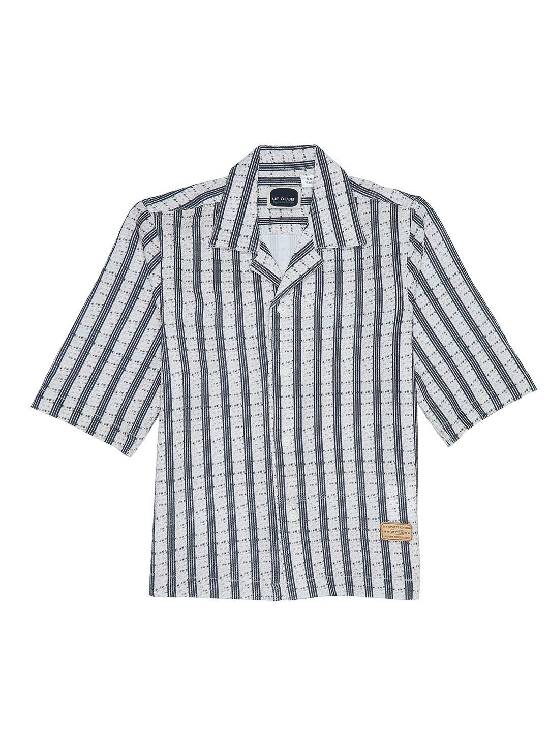 

UF CLUB Boys Comfort Checked Cotton Casual Shirt, White