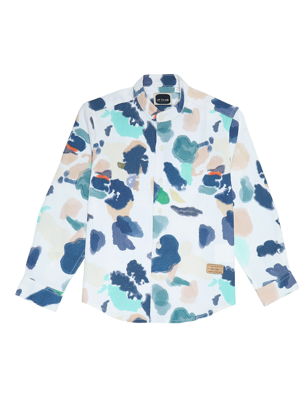 

UF CLUB Boys Comfort Abstract Printed Casual Shirt, White