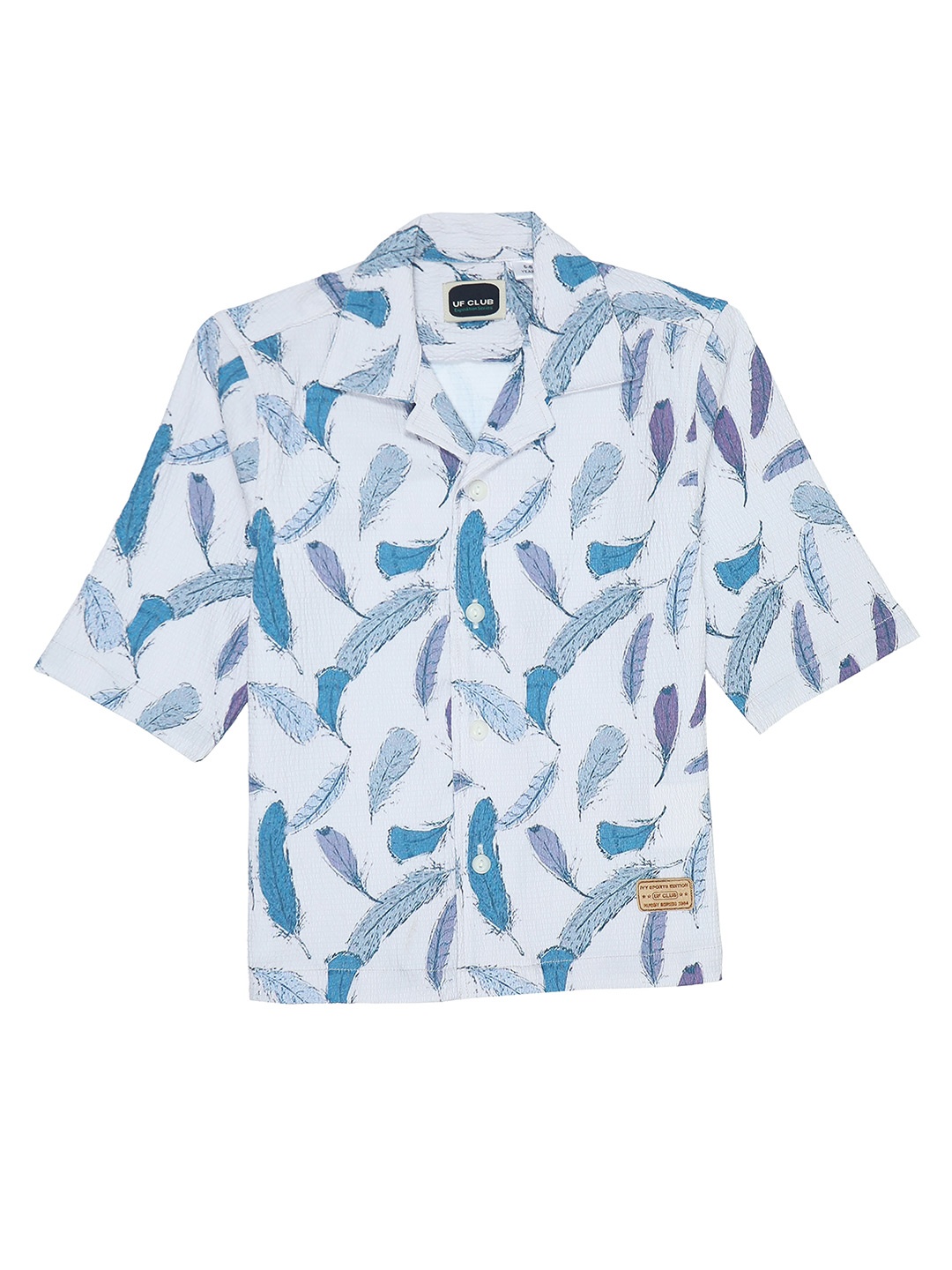 

UF CLUB Boys Comfort Conversational Printed Cotton Casual Shirt, Blue