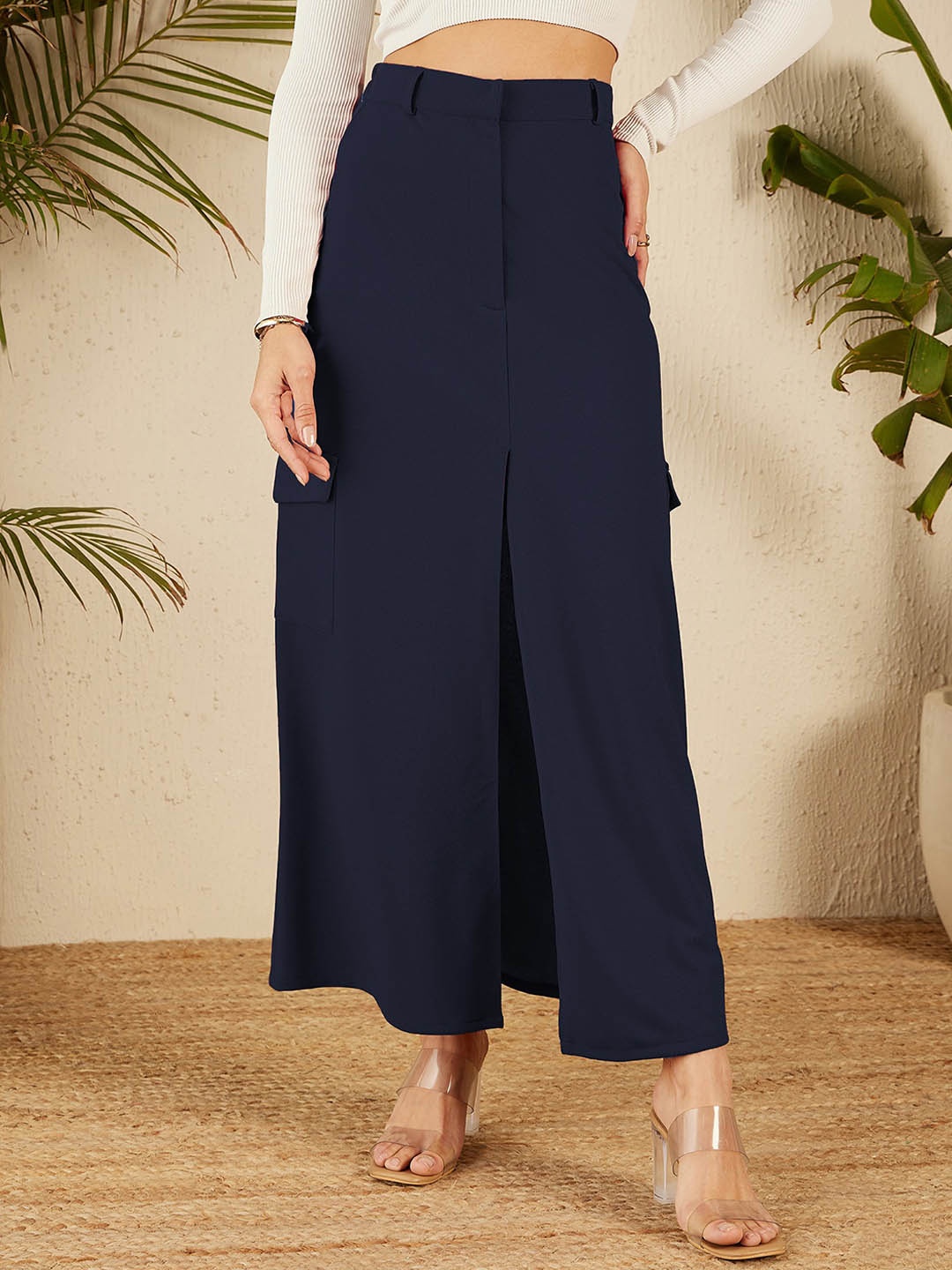 

RARE Straight A-Line Maxi Skirt, Navy blue