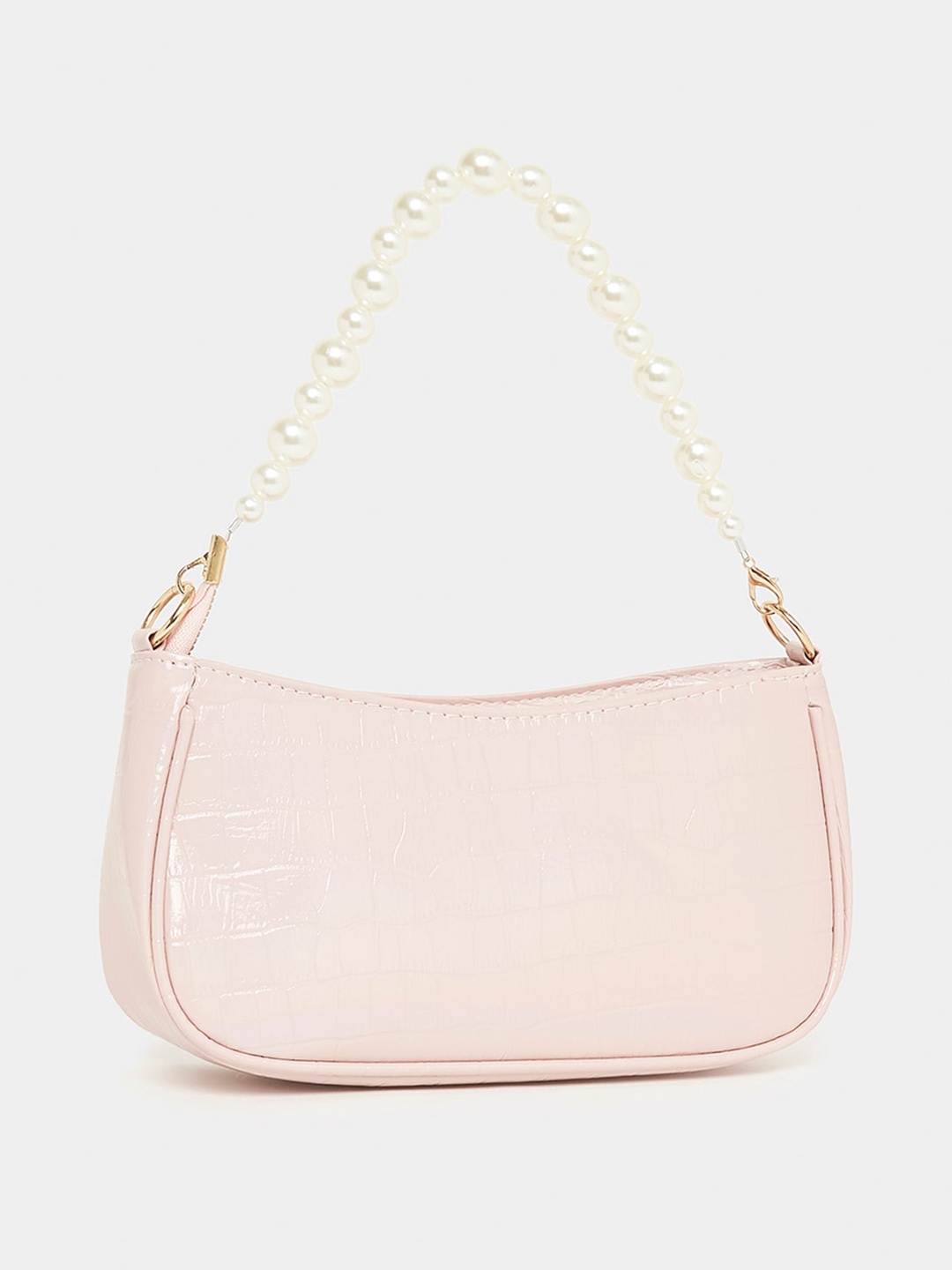 

Styli Embellished PU Swagger Shoulder Bag, Pink