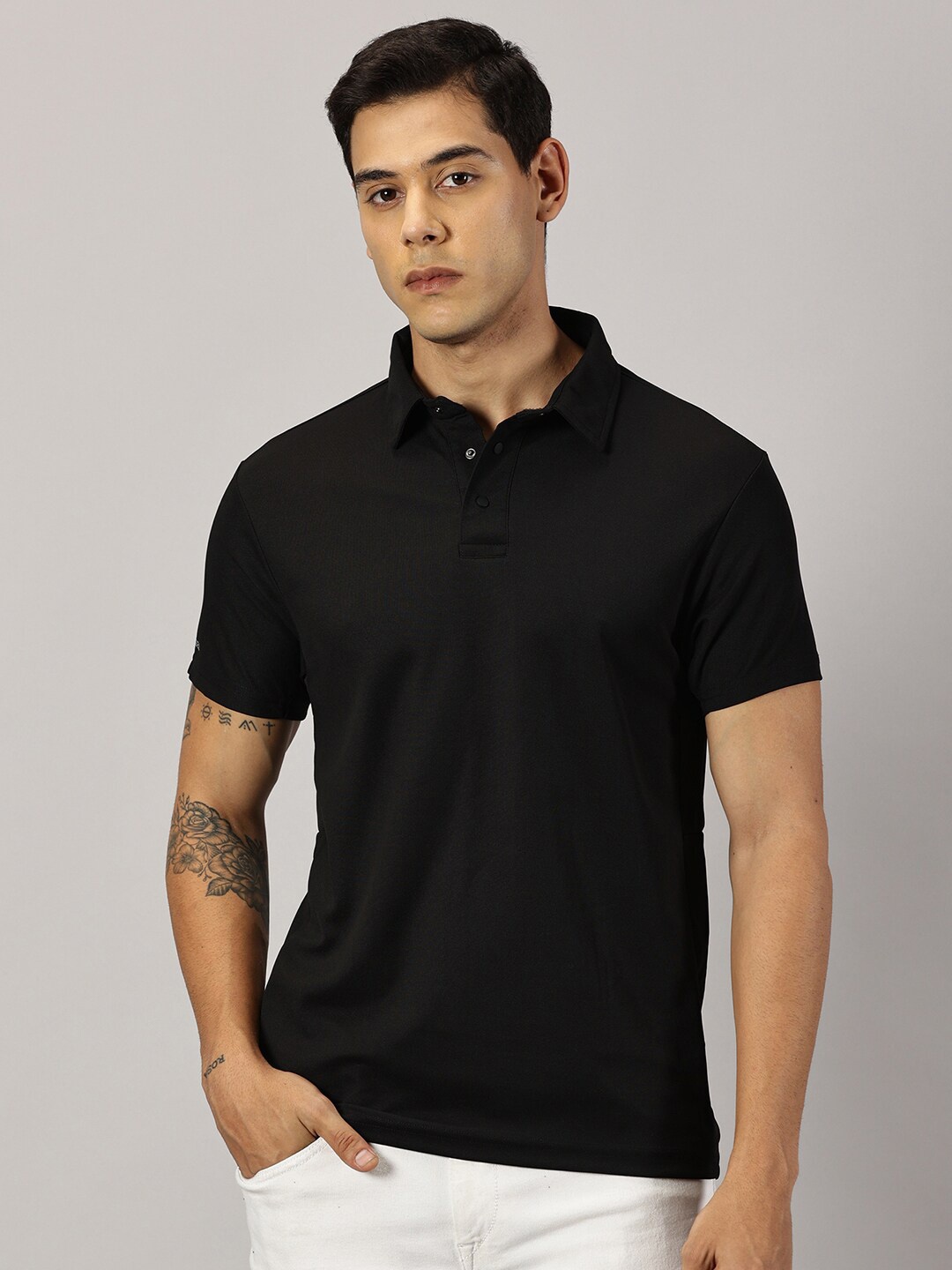 

BLUE TYGA Odor Free Polo T-Shirt, Black
