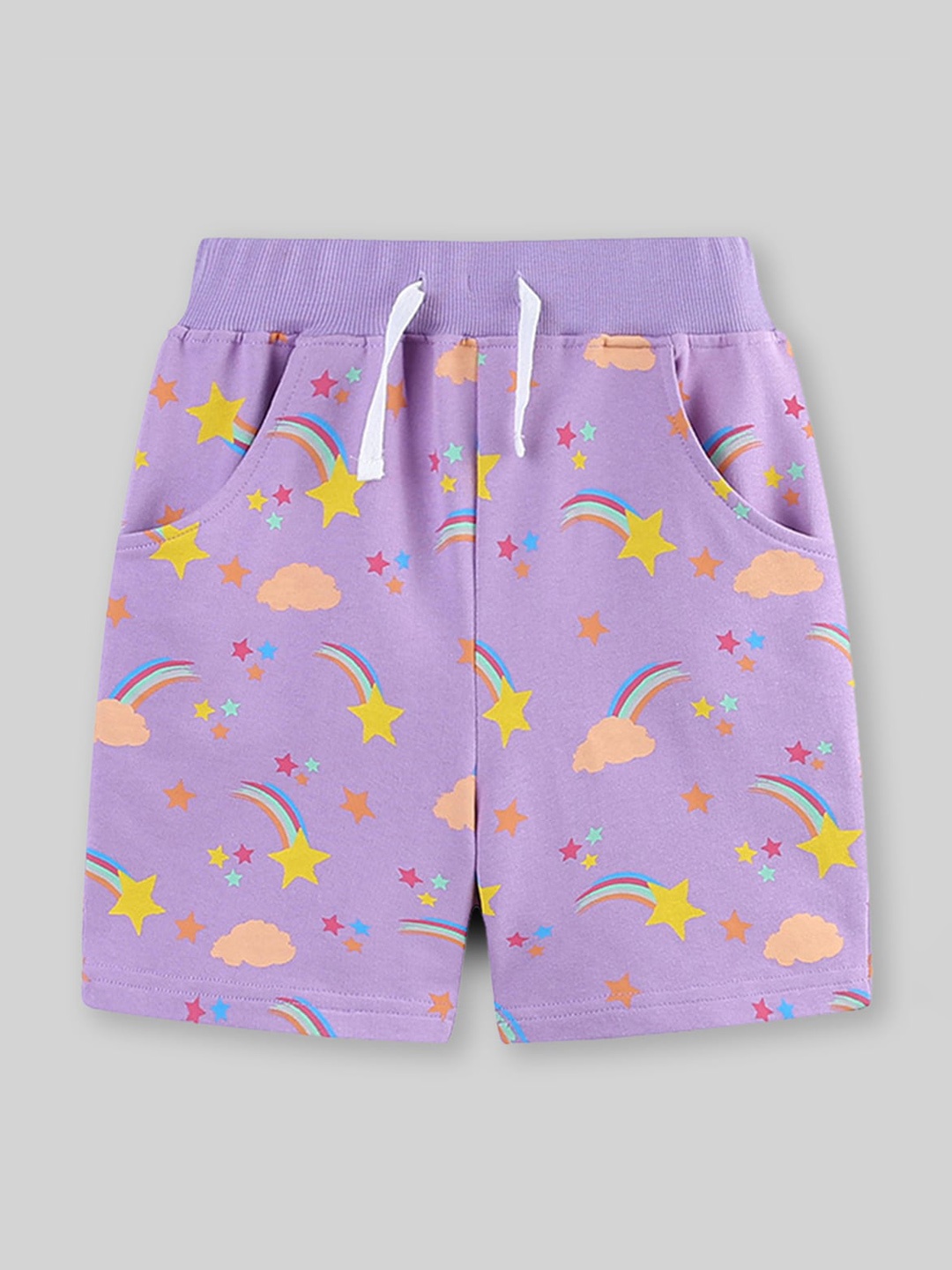 

INCLUD Girls Conversational Printed Shorts, Purple
