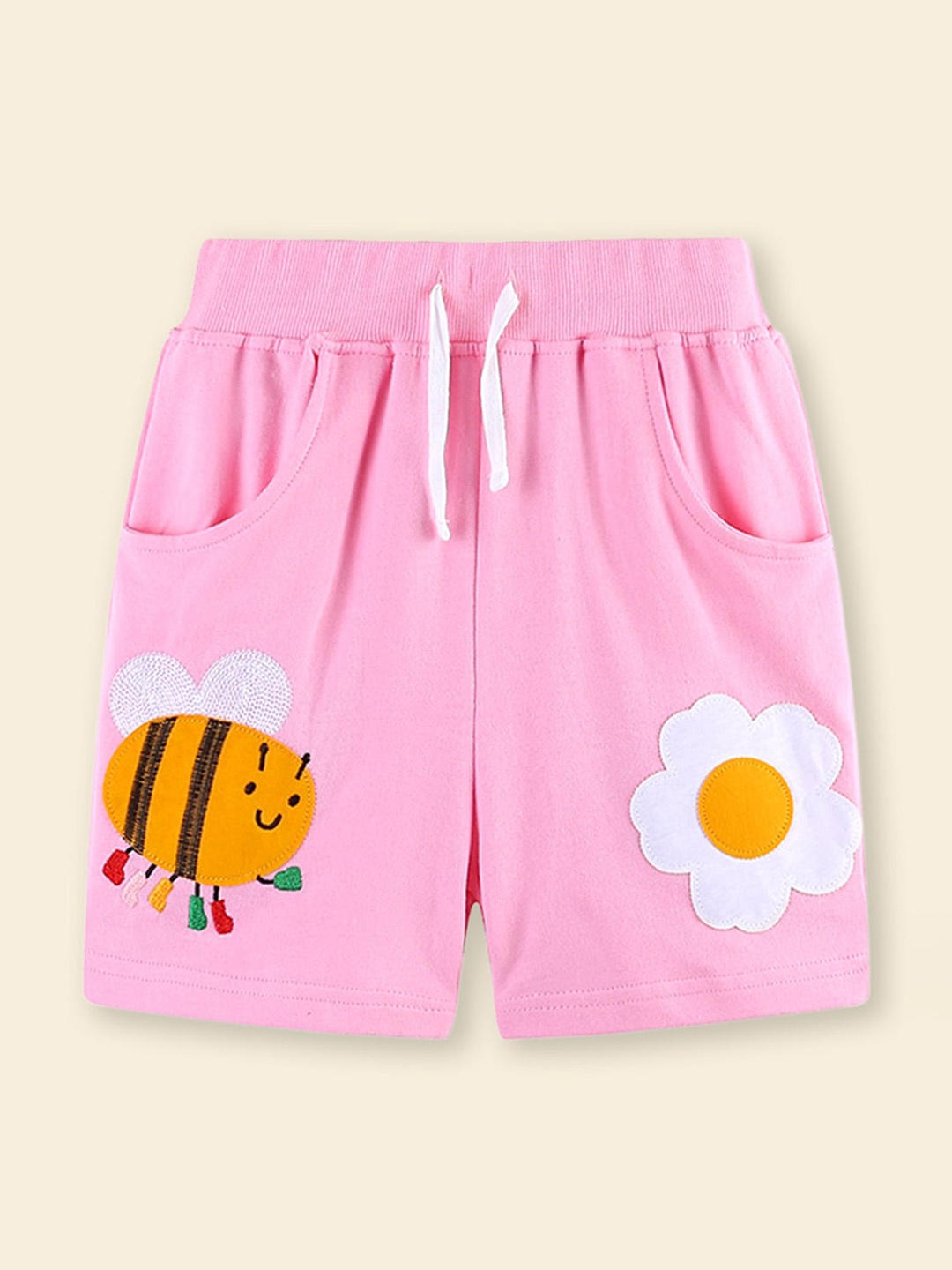 

INCLUD Girls Printed Mid-Rise Shorts, Pink