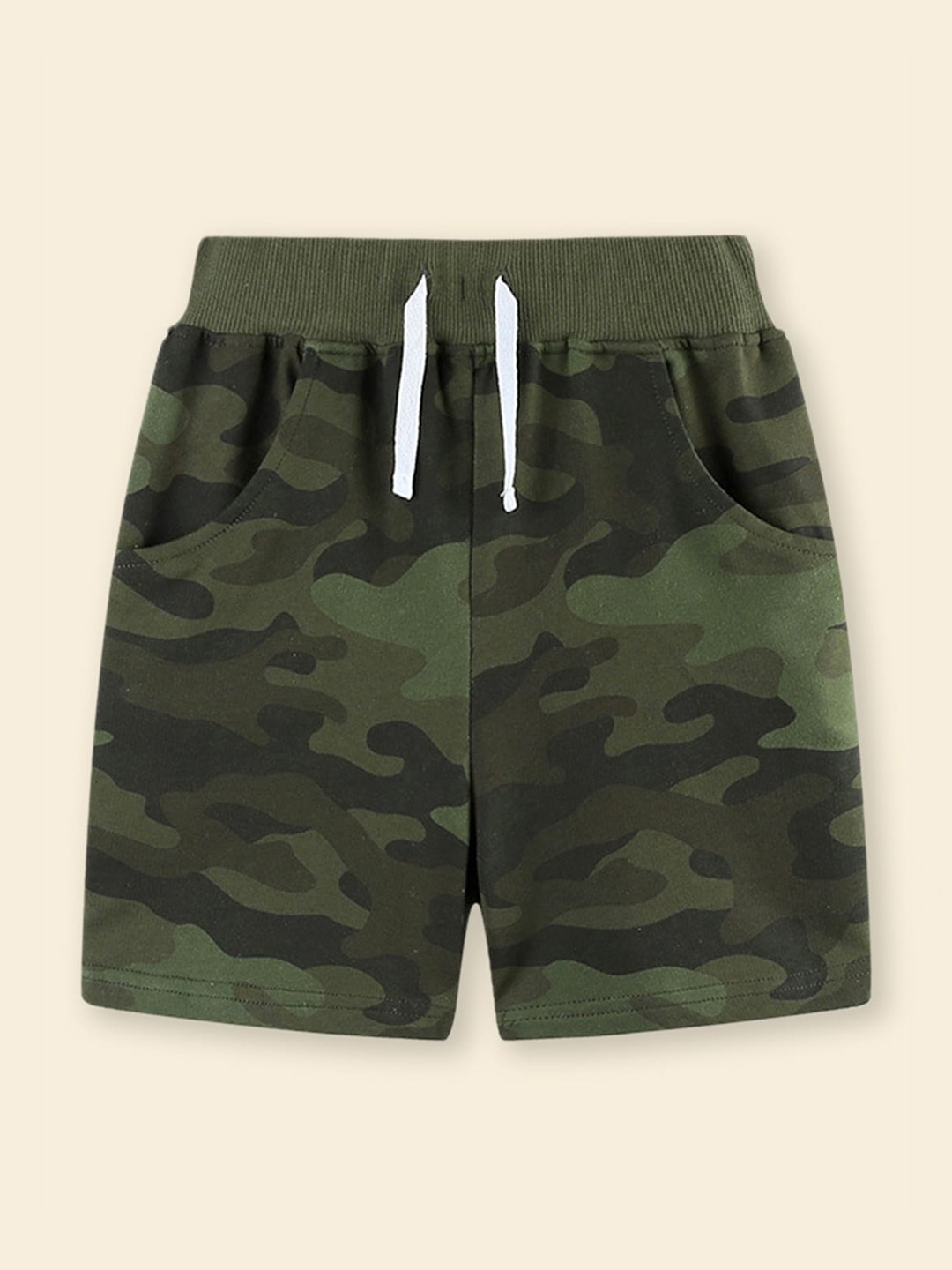 

INCLUD Boys Camouflage Printed Regular Shorts, Green