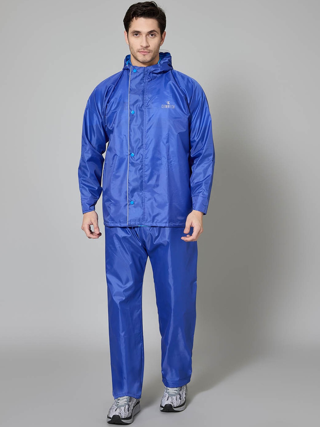 

THE CLOWNFISH Opener Pro Waterproof Double Layer Rain Suit, Navy blue