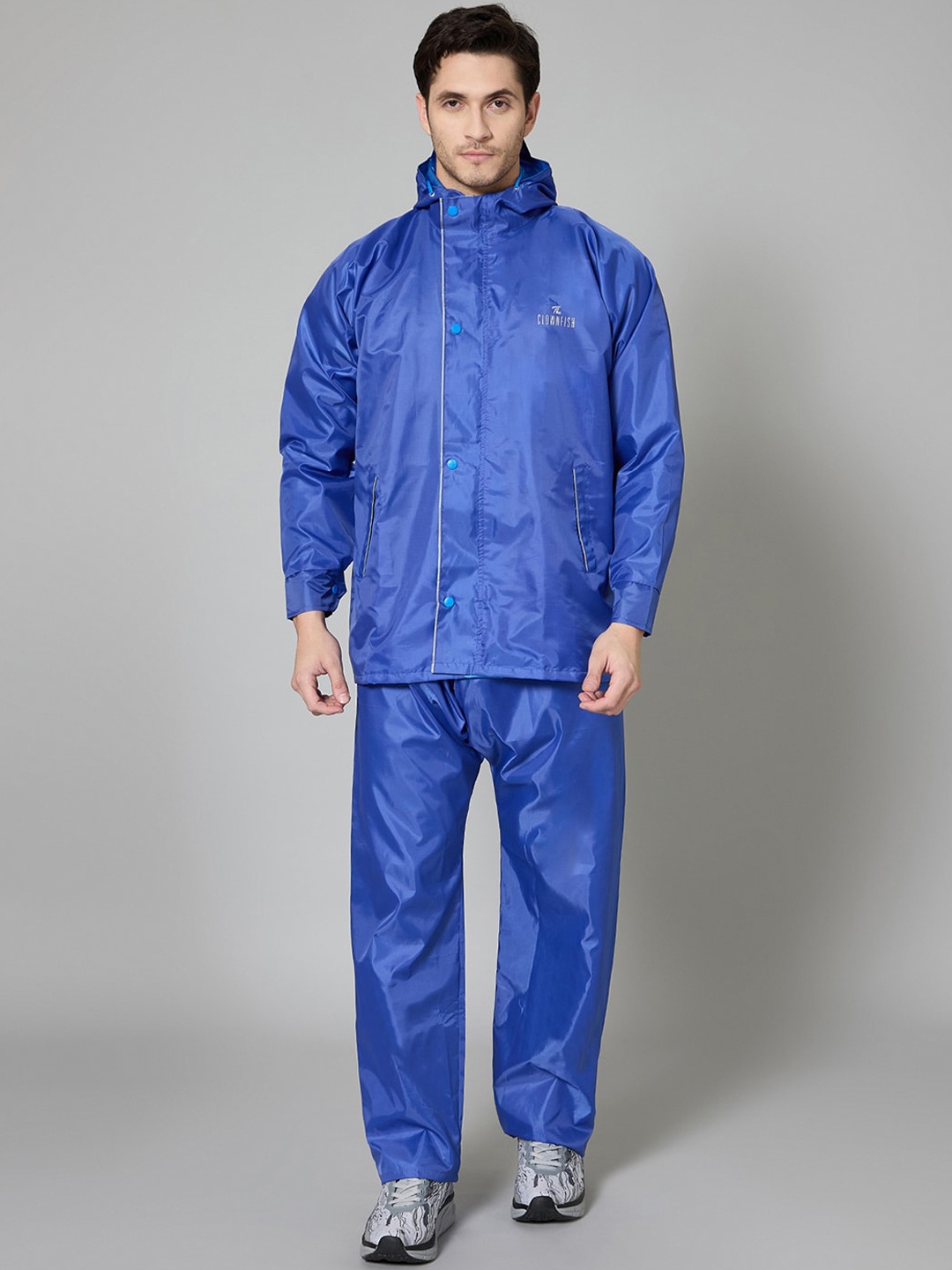 

THE CLOWNFISH Prime Pro Waterproof Double Layer Rain Suit, Navy blue