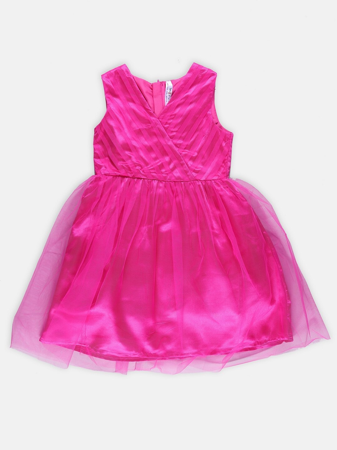 

SPYBY Girls V-Neck Sleeveless Gathered Fit & Flare Dress, Pink