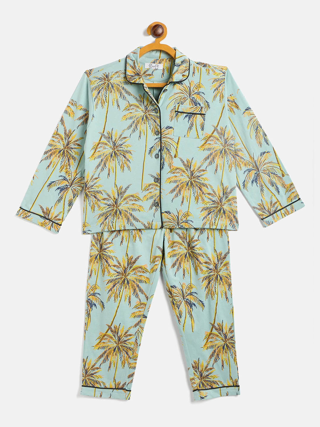 

JWAAQ Girls Floral Printed Night Suit, Green
