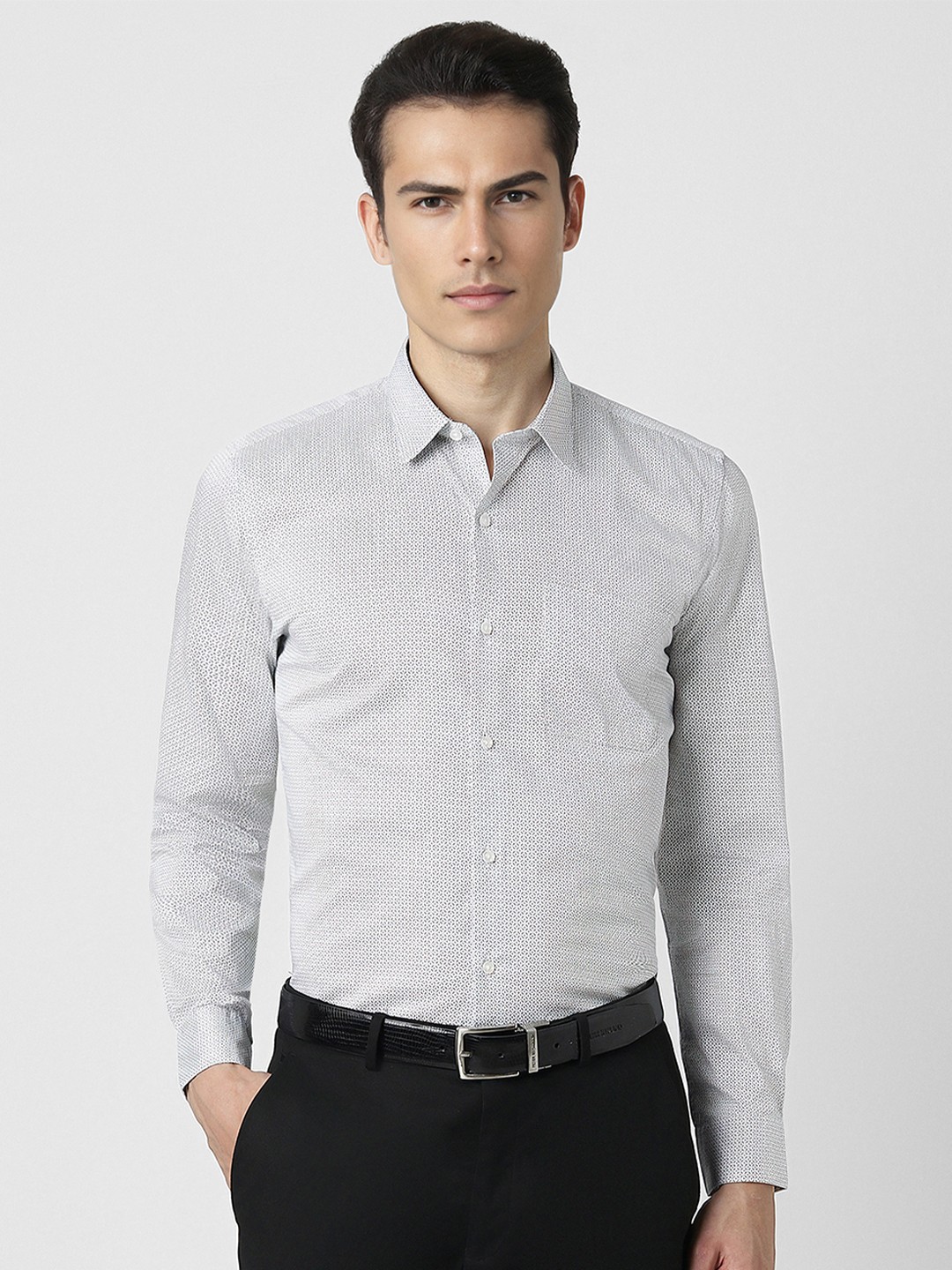 

Peter England Micro Ditsy Printed Slim Fit Formal Shirt, White