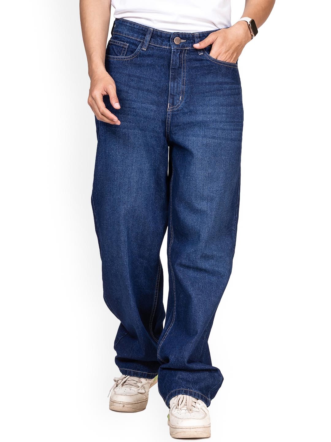 

TBS- THE BARGAIN STREET Men Classic Straight Fit Light Fade Cotton Jeans, Blue