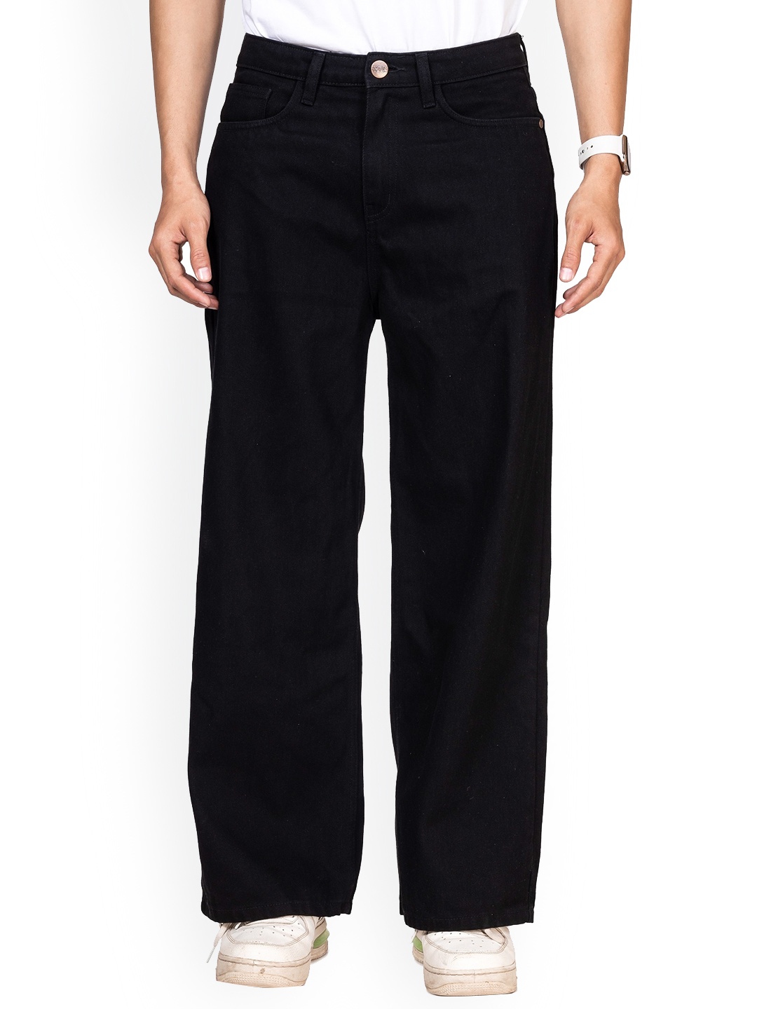 

TBS- THE BARGAIN STREET Men Classic Baggy Fit Clean Look Cotton Jeans, Black