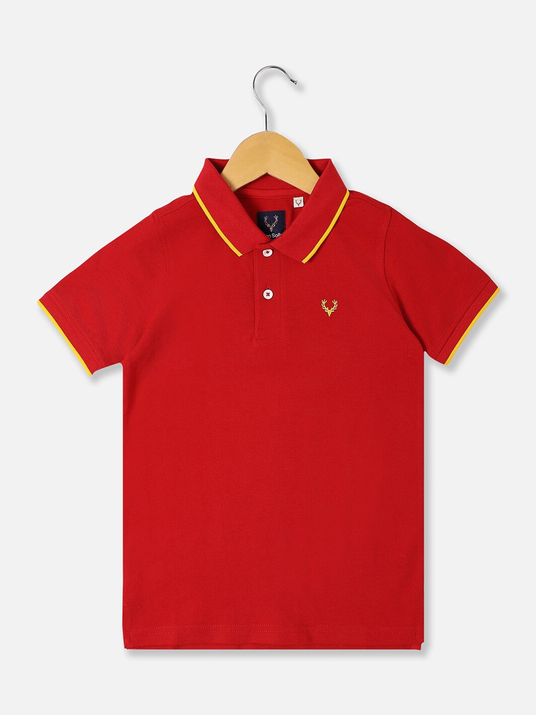 

Allen Solly Junior Boys Polo Collar Short Sleeves Cotton Casual T-shirt, Red