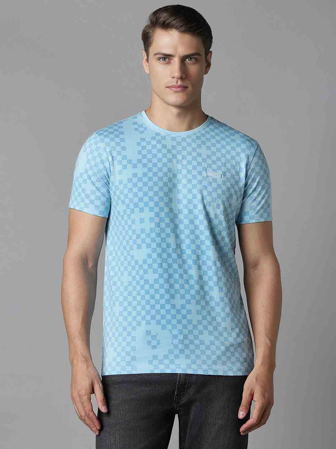 

Louis Philippe Jeans Printed Cotton Slim Fit T-shirt, Blue
