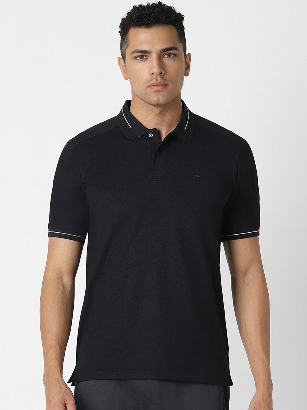 

Peter England Polo Collar Short Sleeves T-shirt, Black