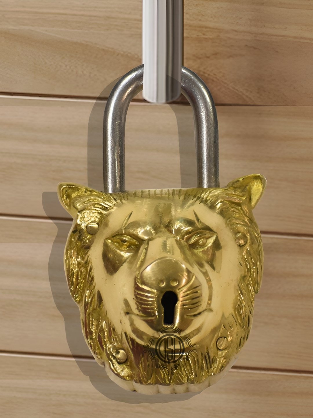 

DSH Crafting Your Curiosity GoldToned Lion Face Door Lock, Gold
