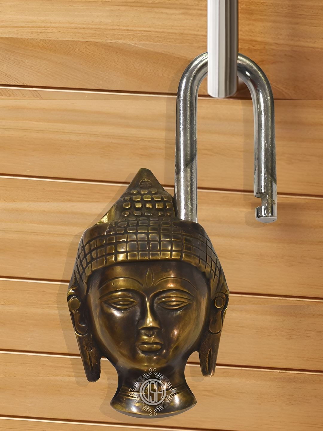 

DSH Crafting Your Curiosity GoldToned Buddha Face Door Lock, Copper