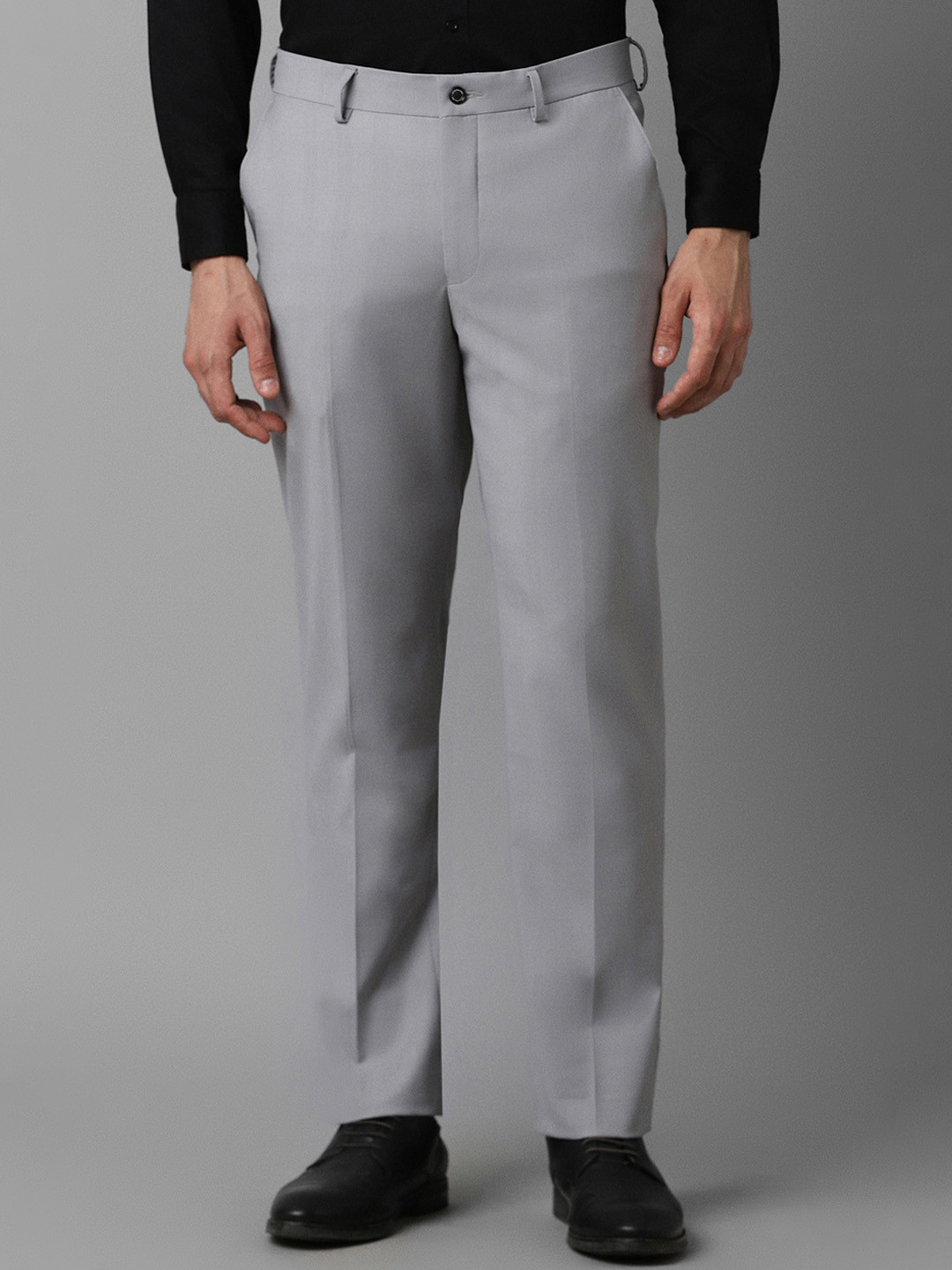 

Louis Philippe Men Mid Rise Slim Fit Formal Trouser, Grey