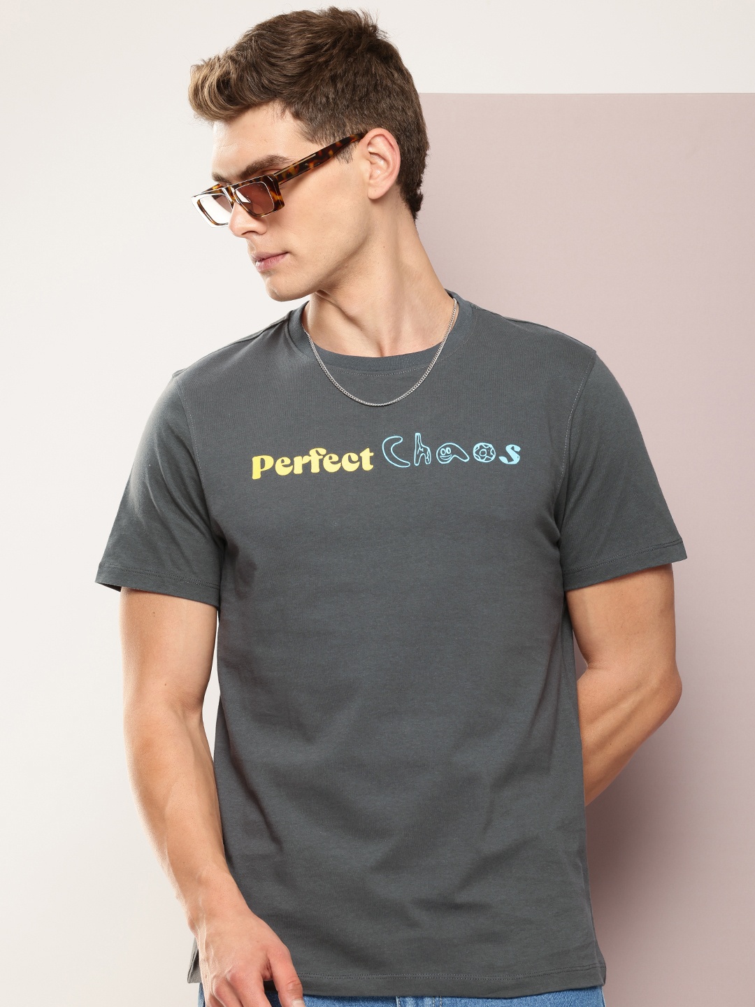 

Kook N Keech Men Typography Printed T-shirt, Charcoal