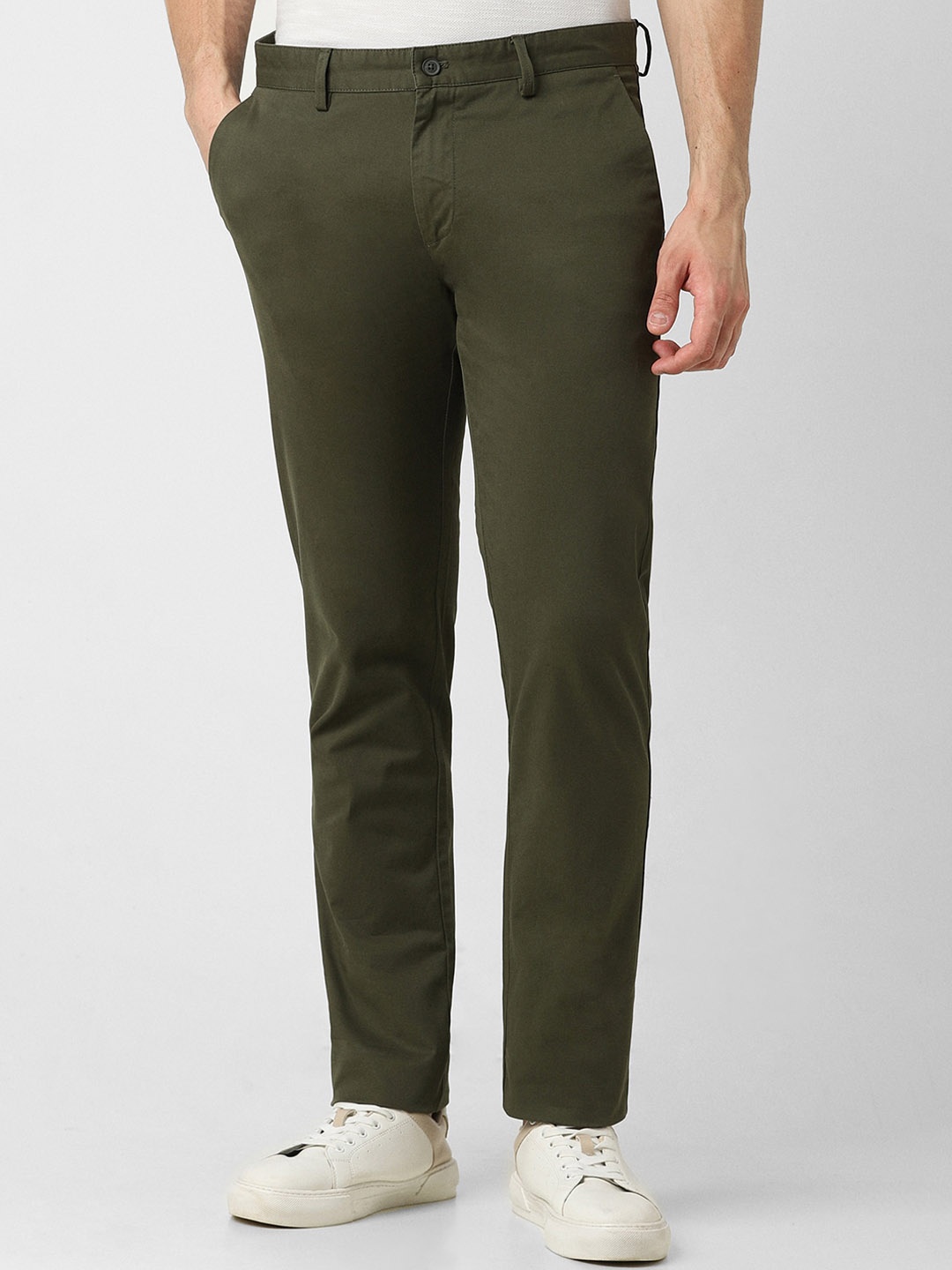 

Peter England Casuals Men Slim Fit Trouser, Olive