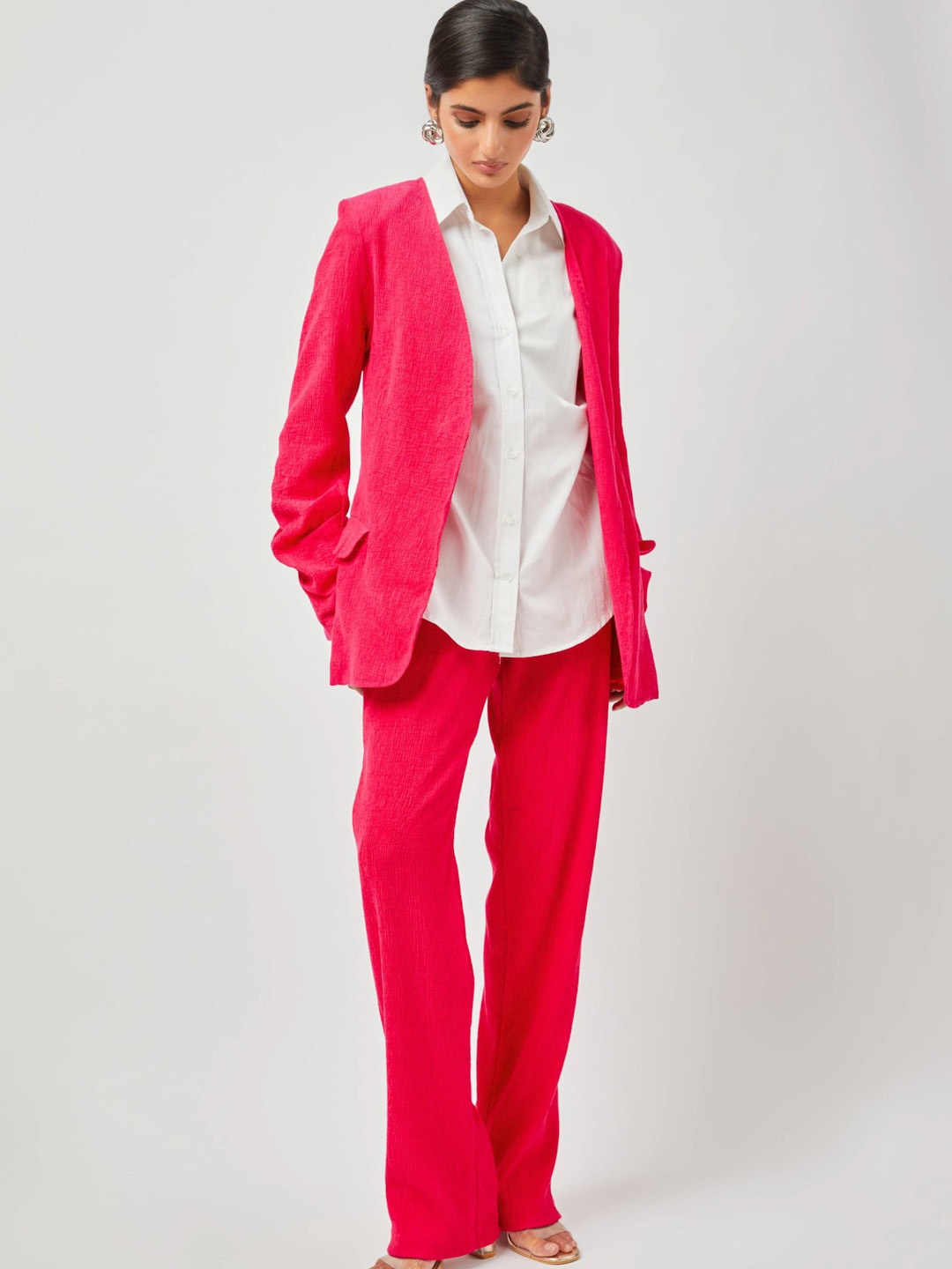 

Contemponari Single-Breasted Blazer, Pink