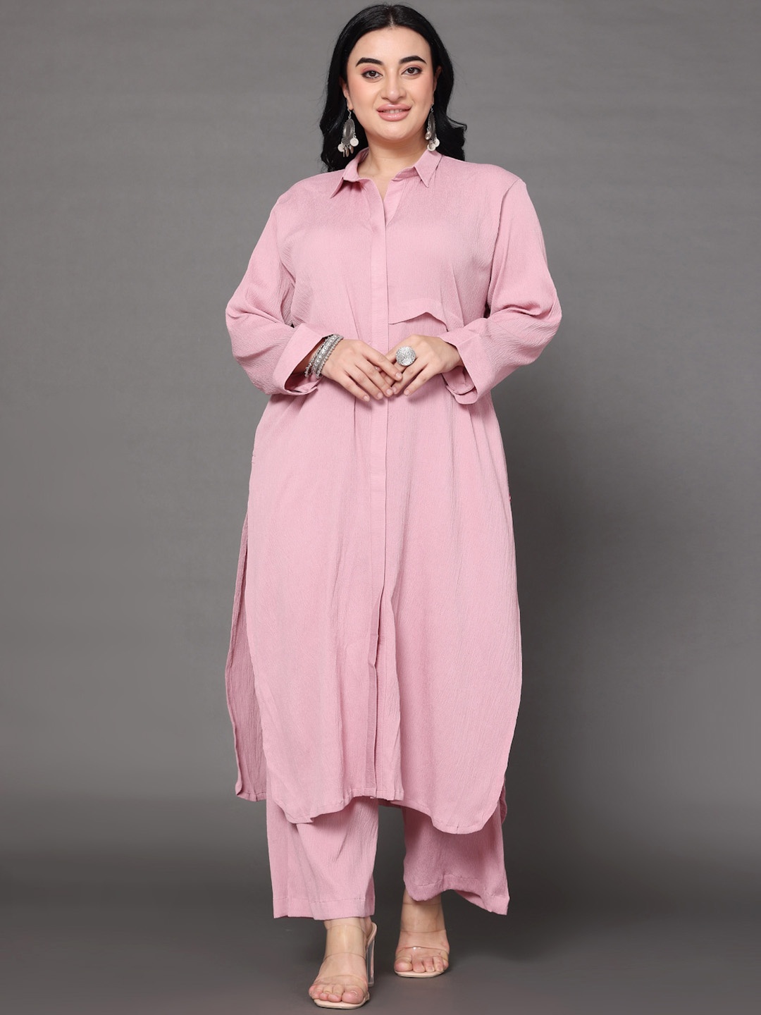 

Sztori Regular Pakistani Style Kurta with Trousers, Pink