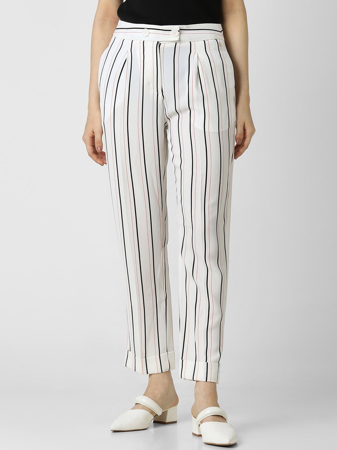 

Van Heusen Woman Vertical Striped Slim Fit Formal Trouser, White