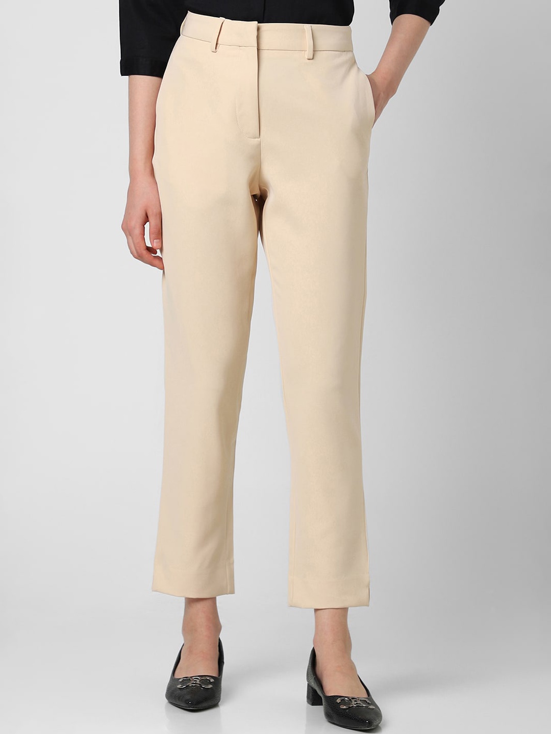 

Van Heusen Woman Women Slim Fit Formal Trousers, Beige